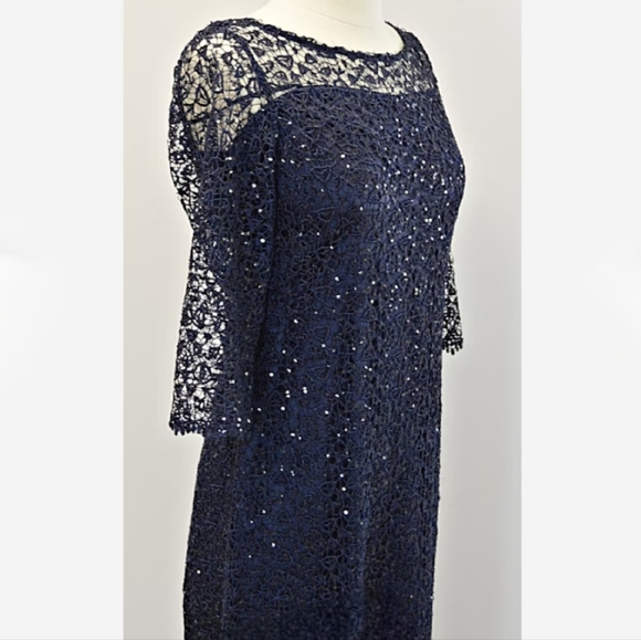 KAY UNGER Navy Evening Gown - Picture 5 of 12